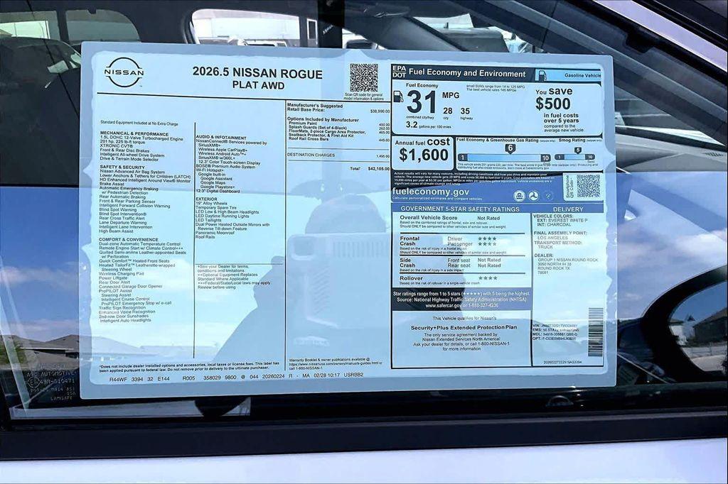 new 2026 Nissan Rogue car, priced at $38,830