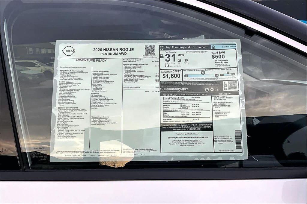 new 2026 Nissan Rogue car, priced at $38,557