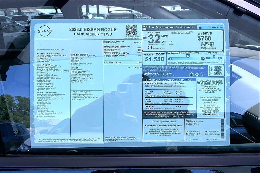 new 2026 Nissan Rogue car, priced at $33,650