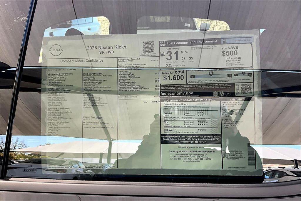 new 2026 Nissan Kicks car, priced at $29,325