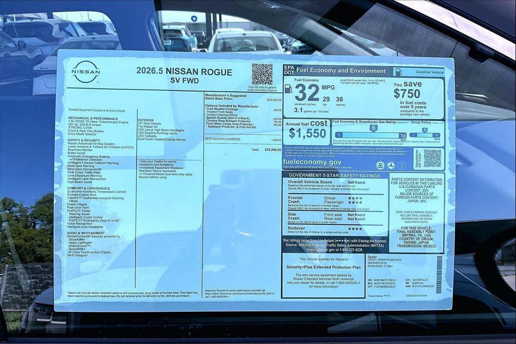 new 2026 Nissan Rogue car, priced at $29,625