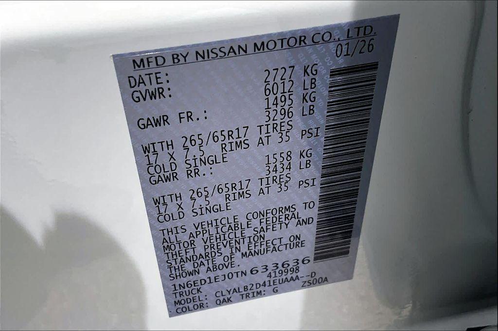 new 2026 Nissan Frontier car, priced at $37,425
