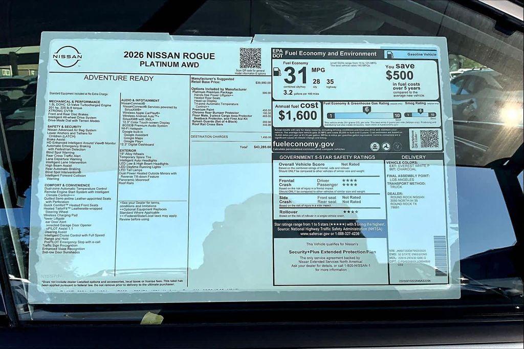 new 2026 Nissan Rogue car, priced at $37,699