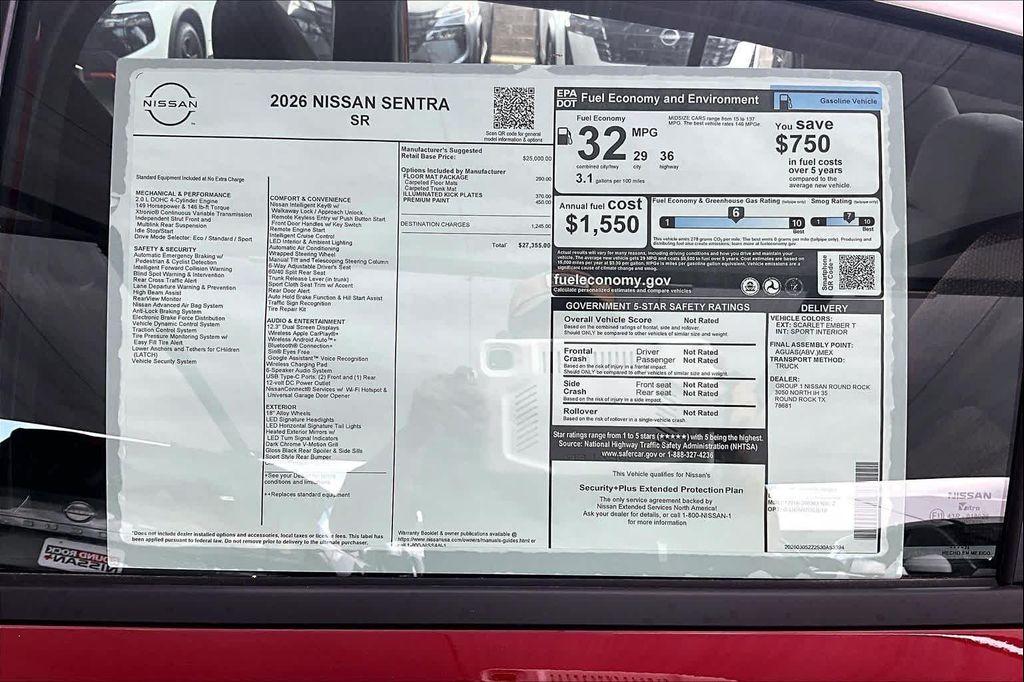new 2026 Nissan Sentra car, priced at $27,080