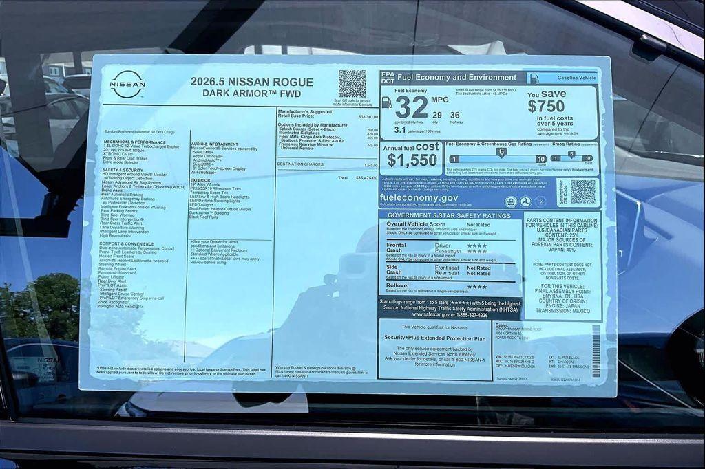 new 2026 Nissan Rogue car, priced at $33,200