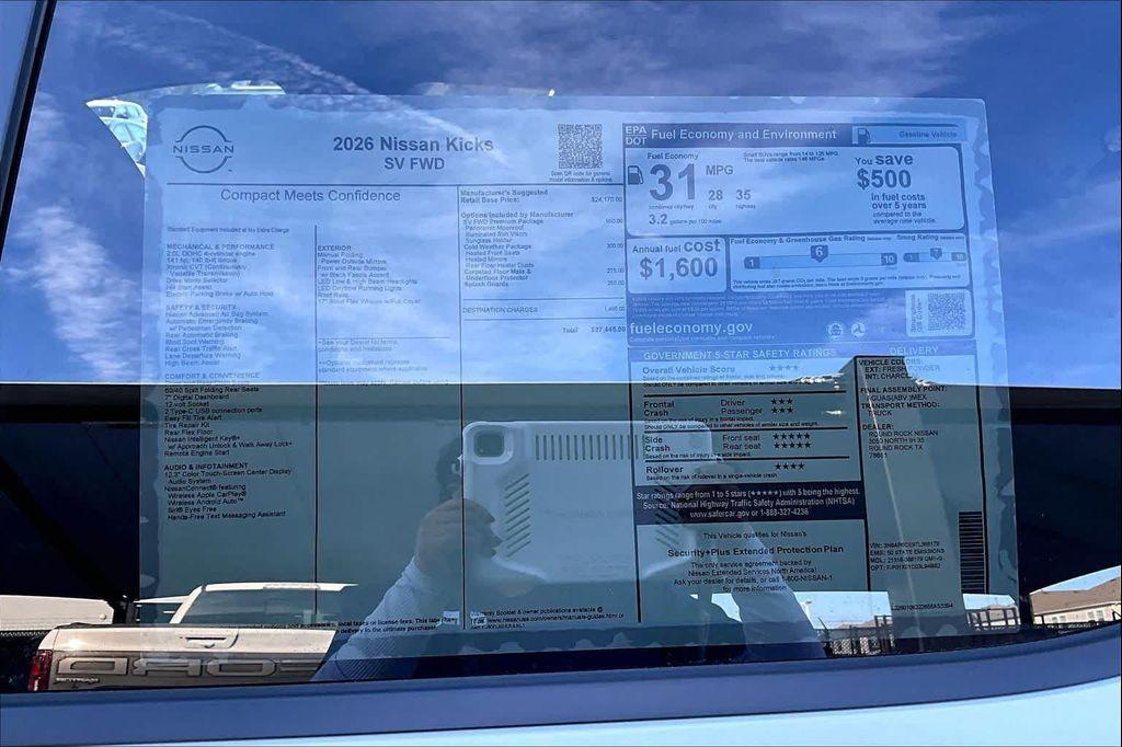 new 2026 Nissan Kicks car, priced at $25,650