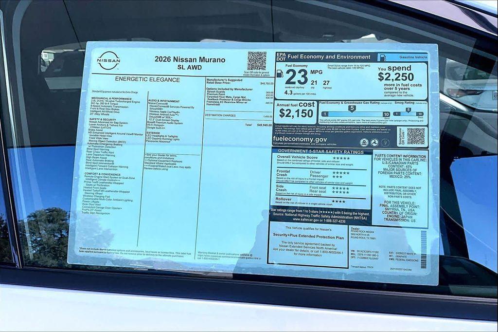new 2026 Nissan Murano car, priced at $44,157