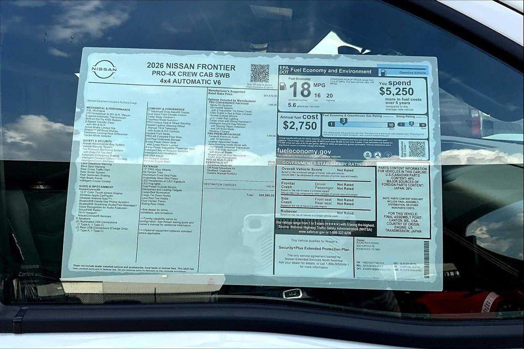 new 2026 Nissan Frontier car, priced at $42,972