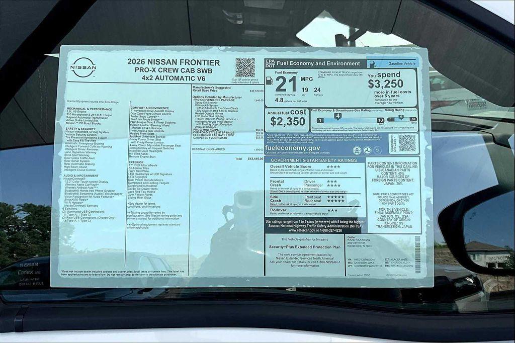 new 2026 Nissan Frontier car, priced at $38,276