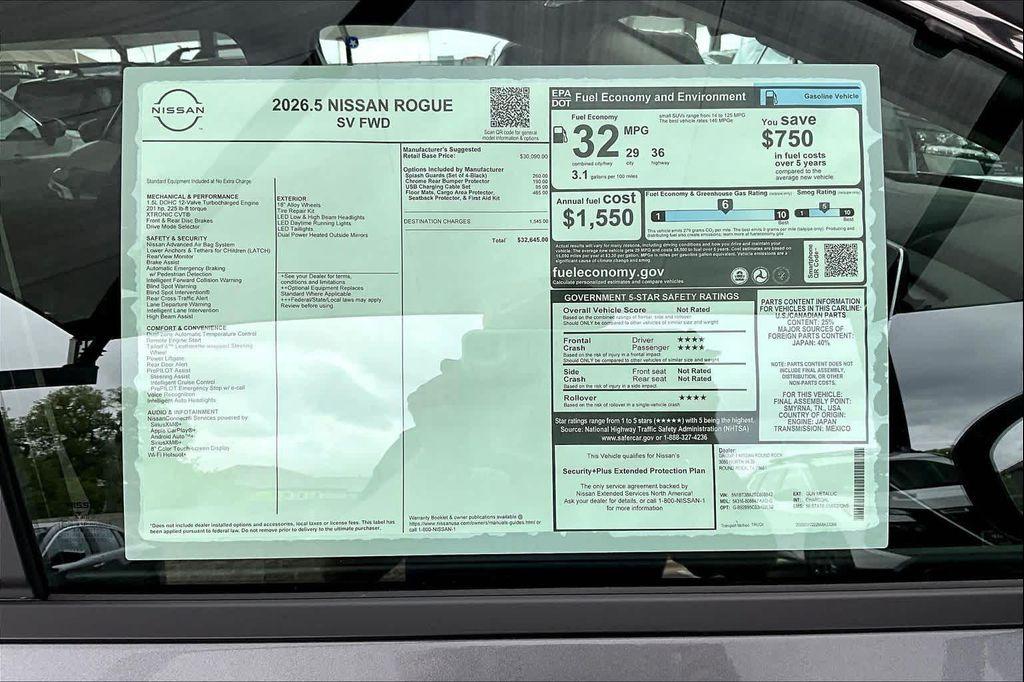 new 2026 Nissan Rogue car, priced at $29,370