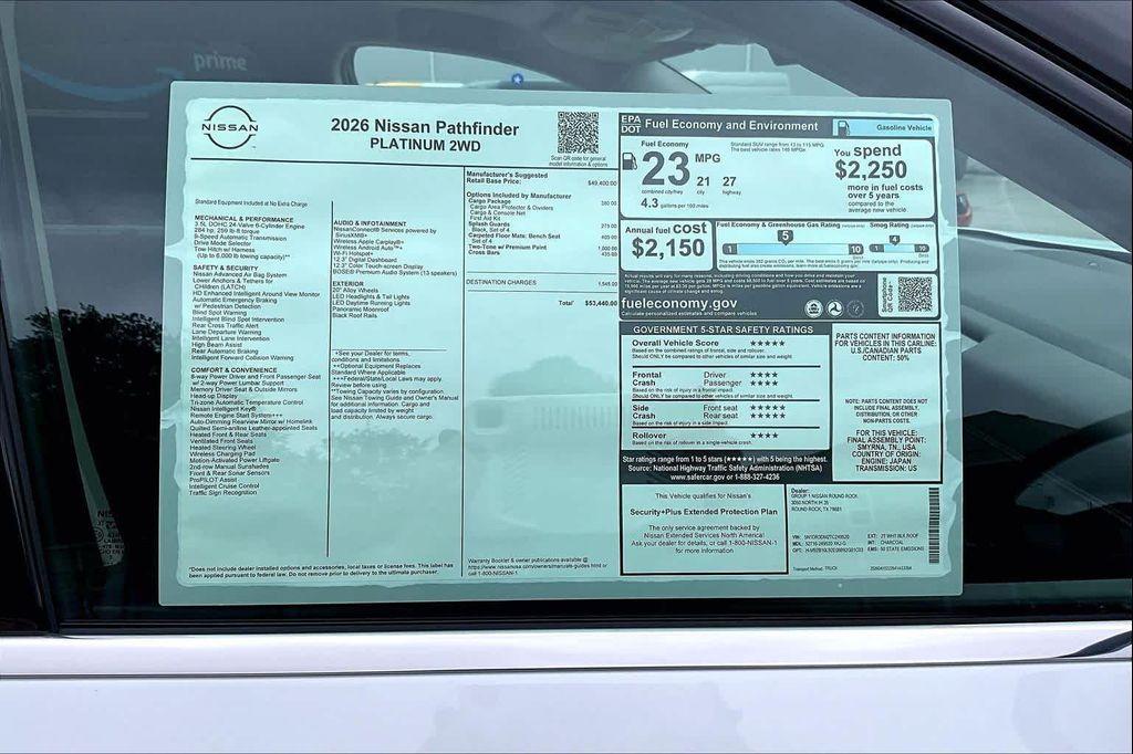 new 2026 Nissan Pathfinder car, priced at $50,165