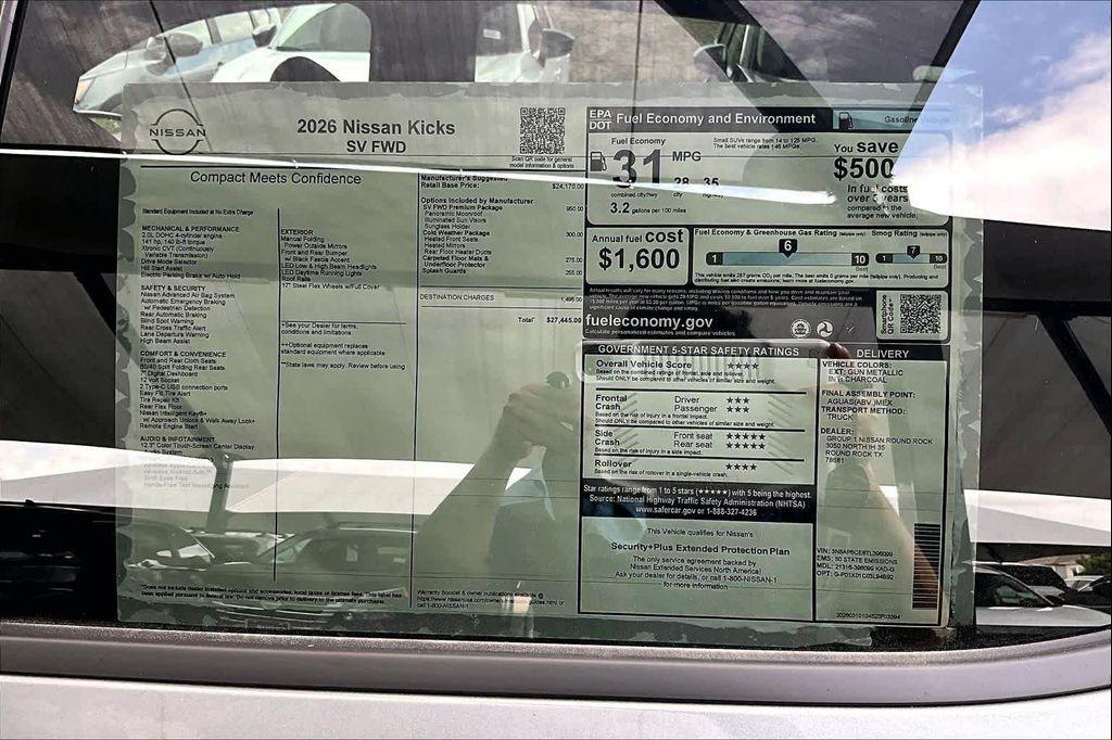 new 2026 Nissan Kicks car, priced at $26,170