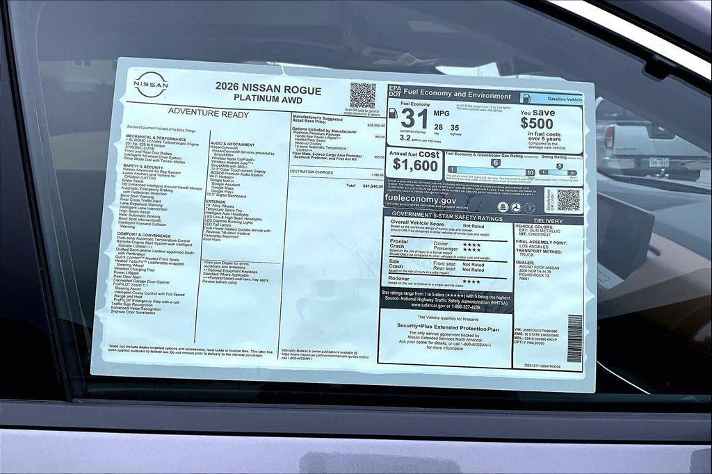 new 2026 Nissan Rogue car, priced at $37,205