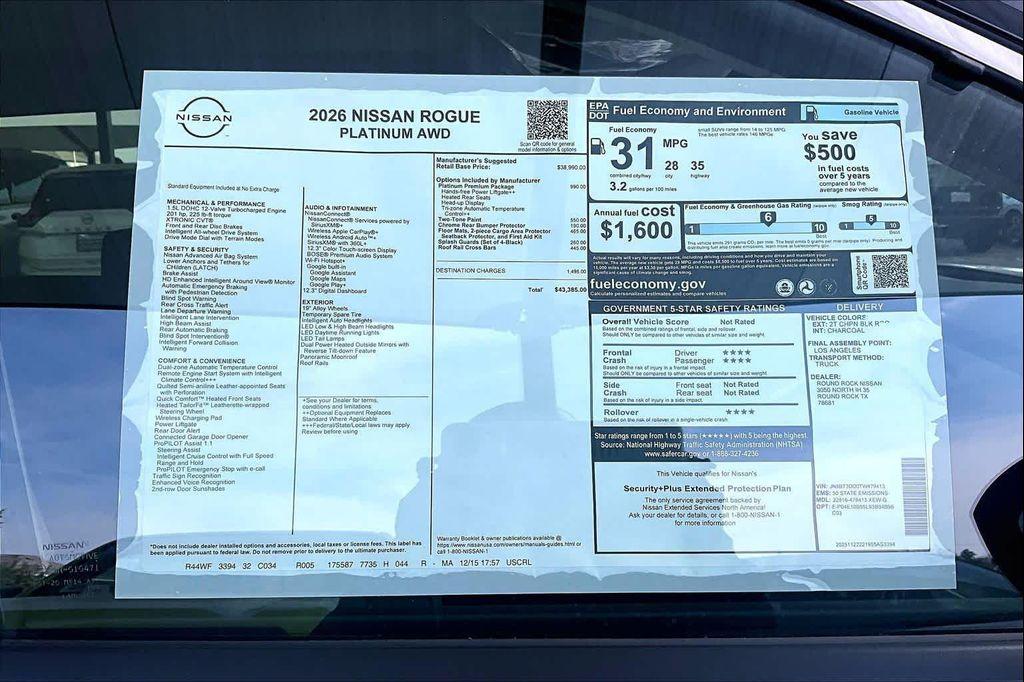 new 2026 Nissan Rogue car, priced at $37,689