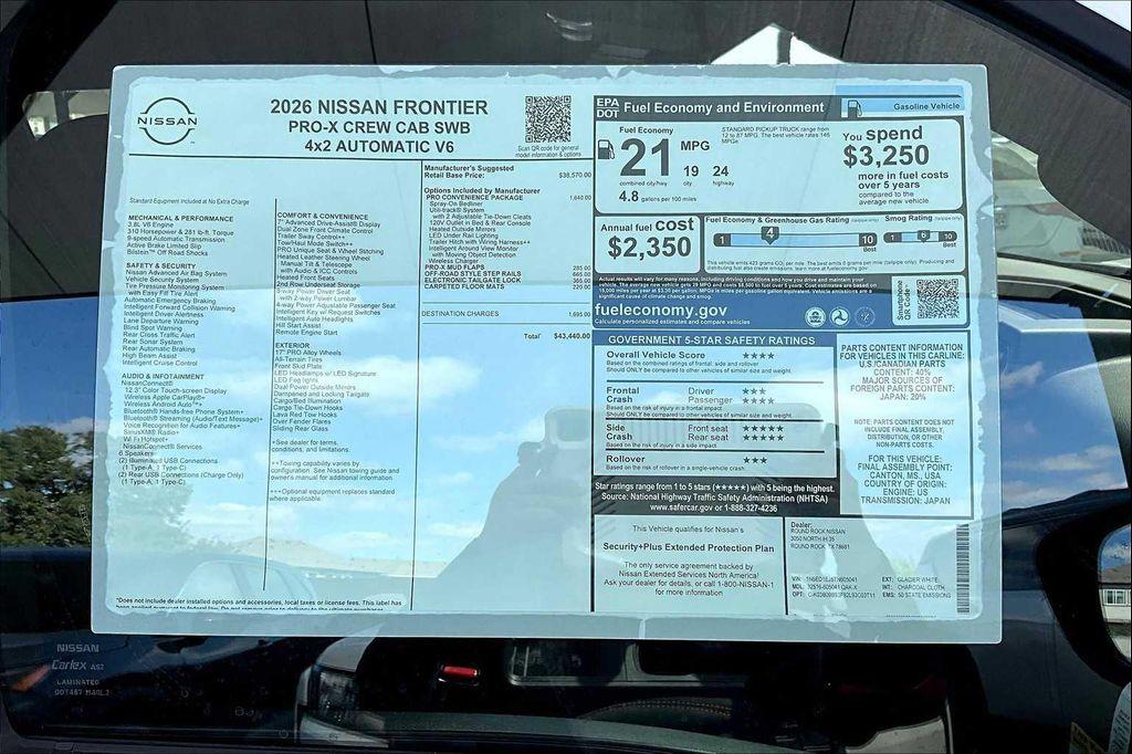 new 2026 Nissan Frontier car, priced at $41,551