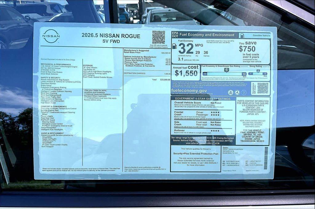 new 2026 Nissan Rogue car, priced at $29,725