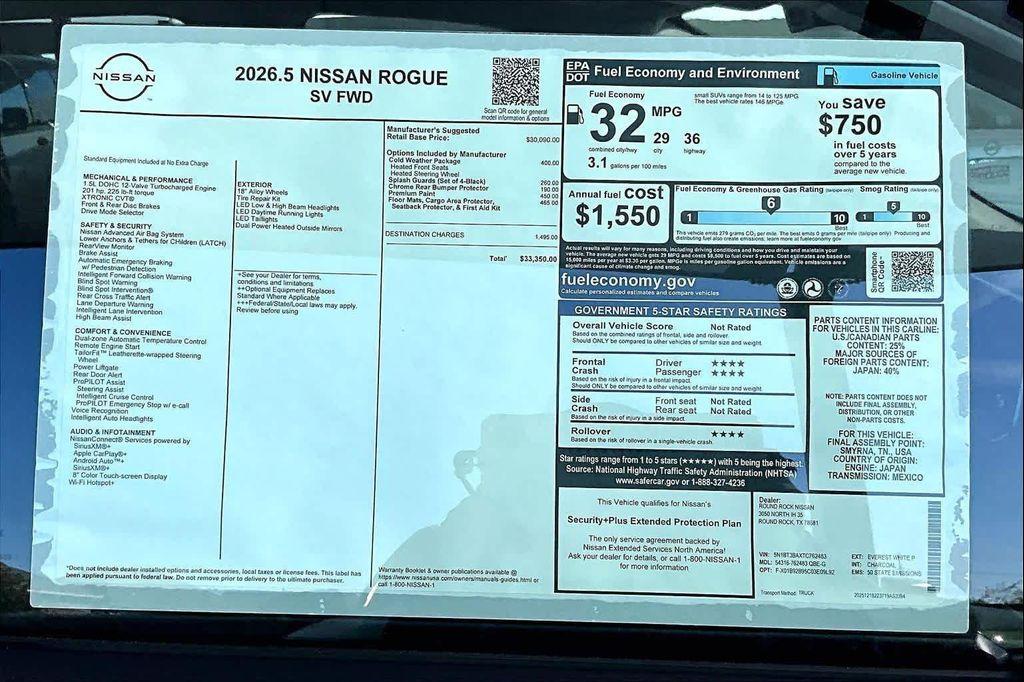 new 2026 Nissan Rogue car, priced at $28,639
