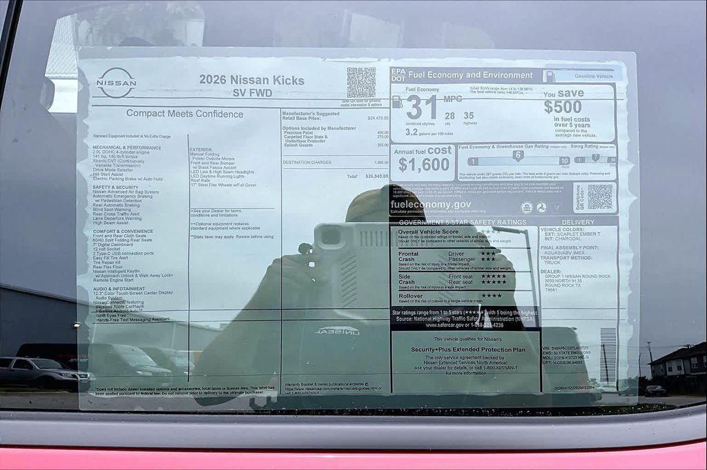new 2026 Nissan Kicks car, priced at $25,395