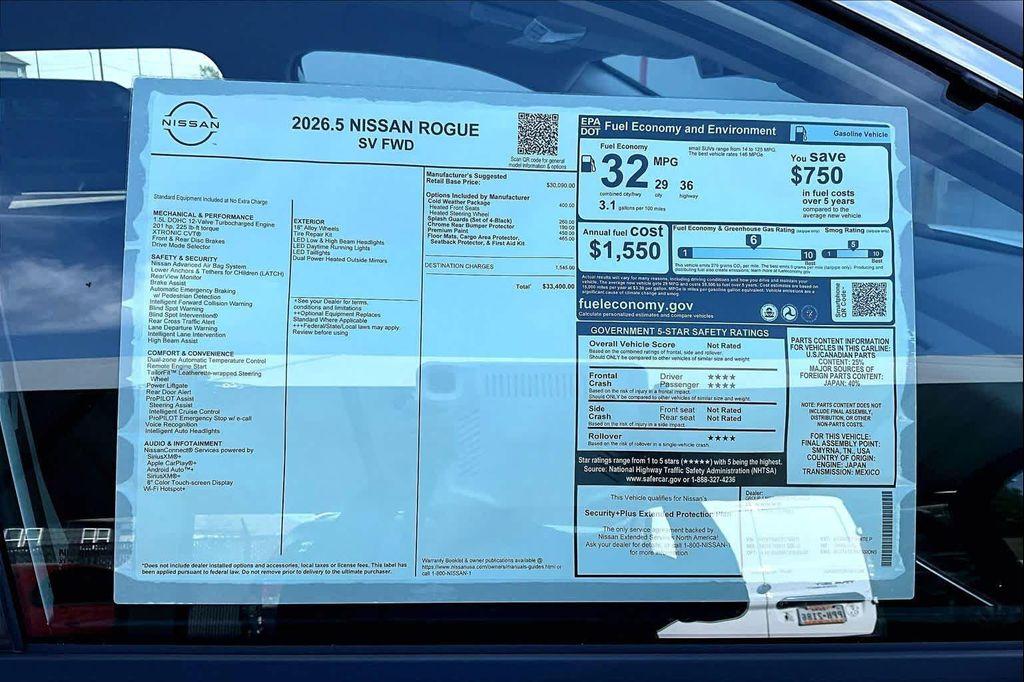 new 2026 Nissan Rogue car, priced at $30,125