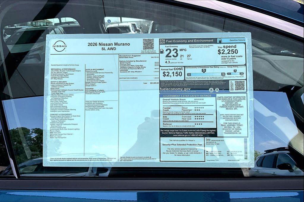 new 2026 Nissan Murano car, priced at $52,030