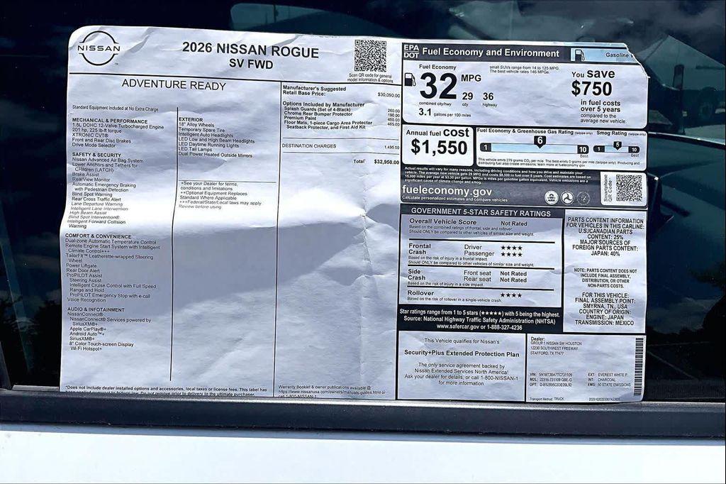 new 2026 Nissan Rogue car, priced at $29,675
