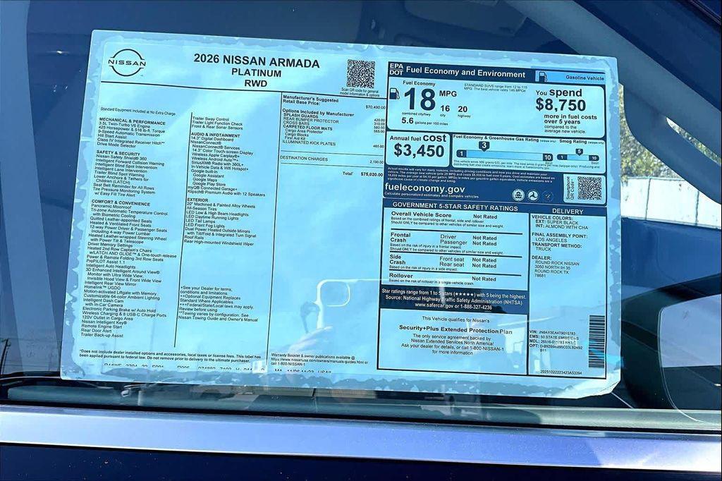 new 2026 Nissan Armada car, priced at $75,245