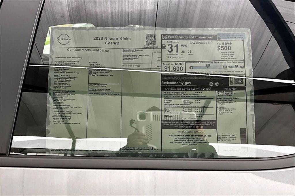 new 2026 Nissan Kicks car, priced at $25,420