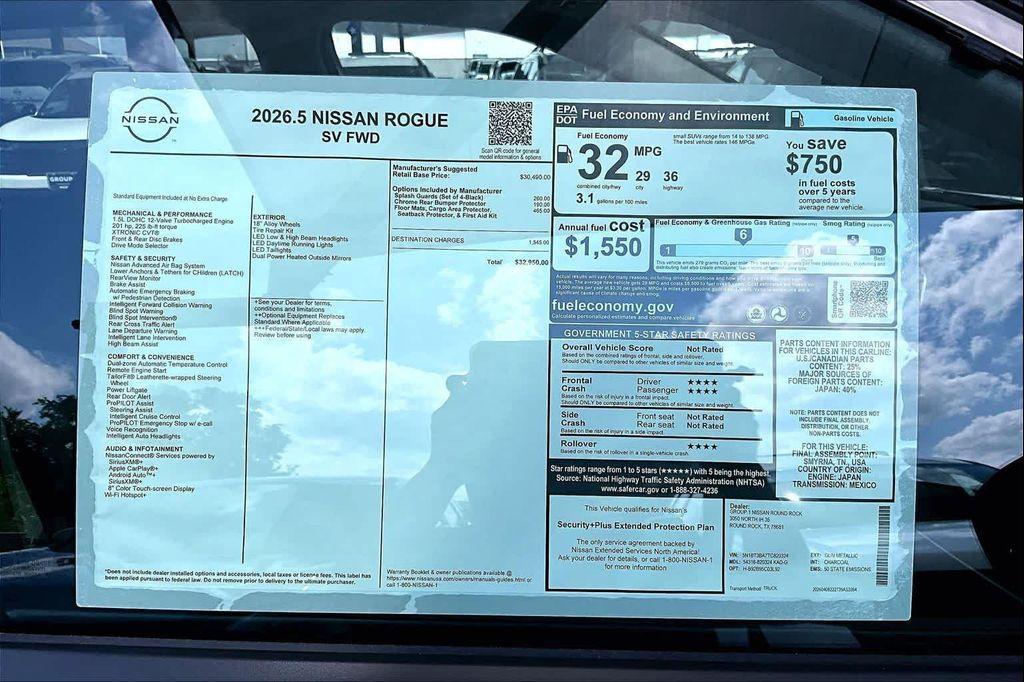 new 2026 Nissan Rogue car, priced at $29,675