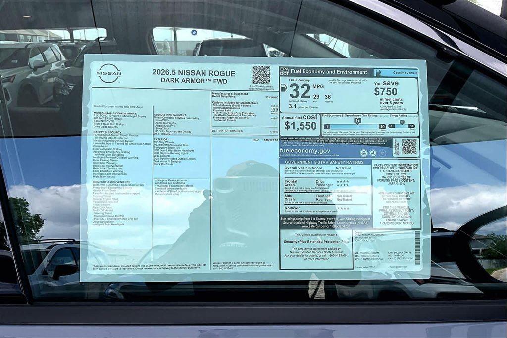 new 2026 Nissan Rogue car, priced at $33,875