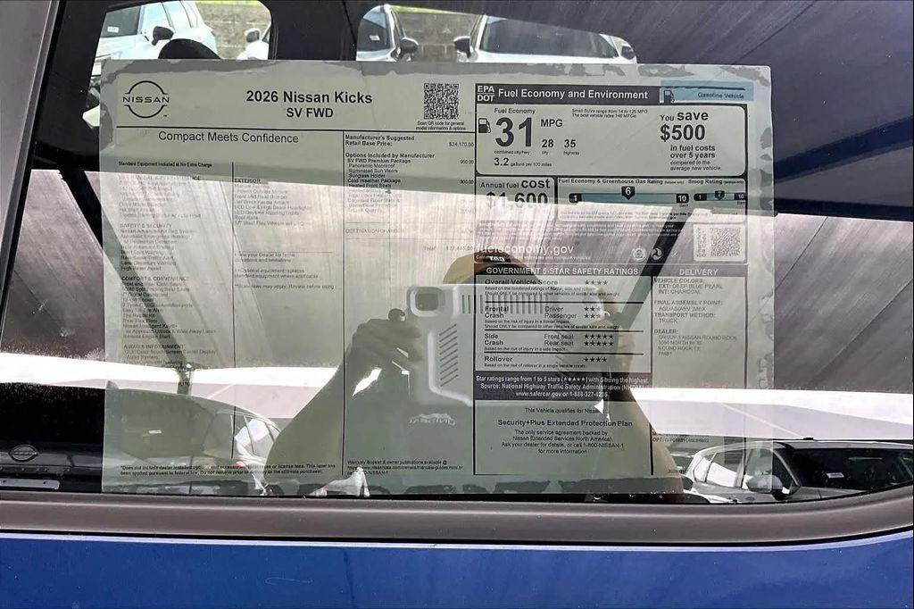 new 2026 Nissan Kicks car, priced at $26,670