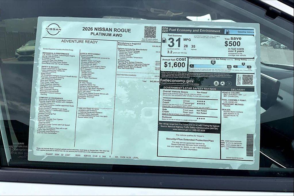 new 2026 Nissan Rogue car, priced at $38,499