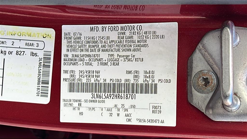 used 2017 Lincoln MKZ car, priced at $10,975