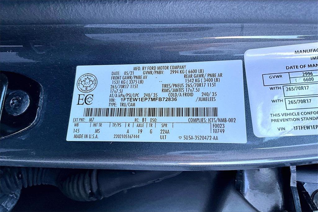 used 2021 Ford F-150 car, priced at $31,375