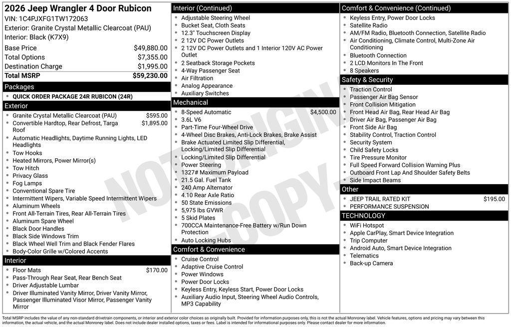 new 2026 Jeep Wrangler car, priced at $52,574