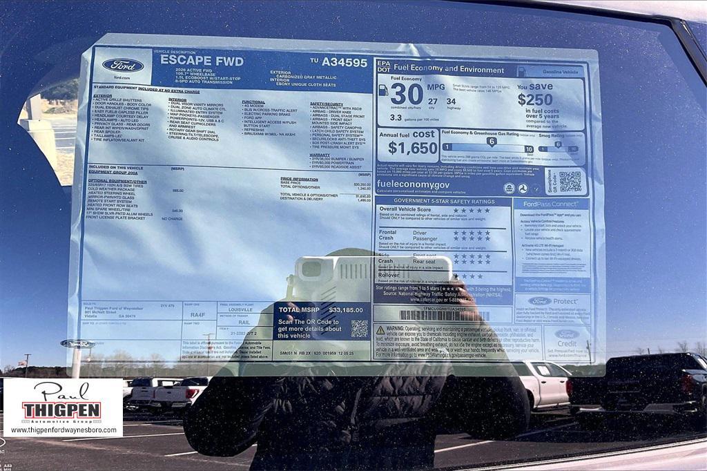 new 2026 Ford Escape car, priced at $28,516