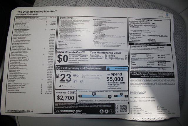 new 2026 BMW X7 car, priced at $97,235