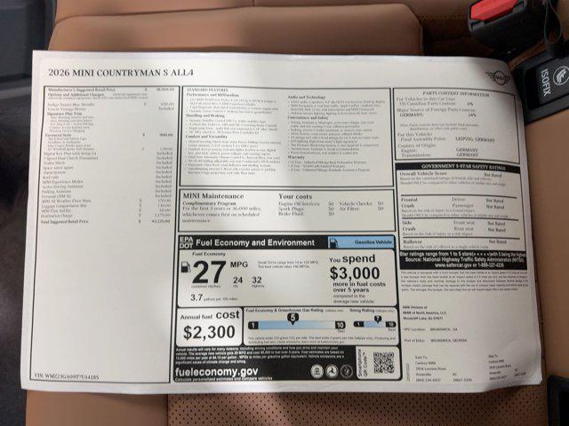 new 2026 MINI Countryman car, priced at $43,225