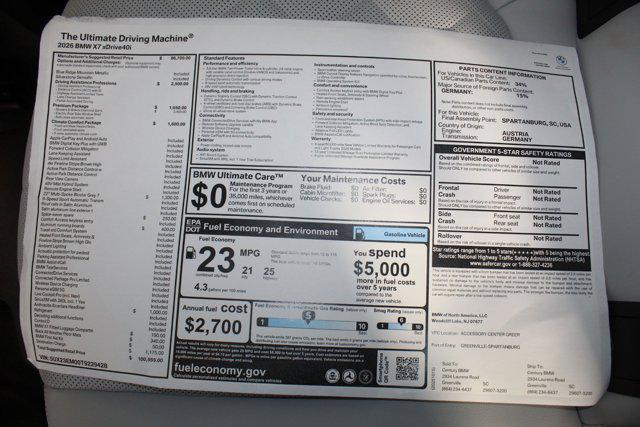 new 2026 BMW X7 car, priced at $100,555