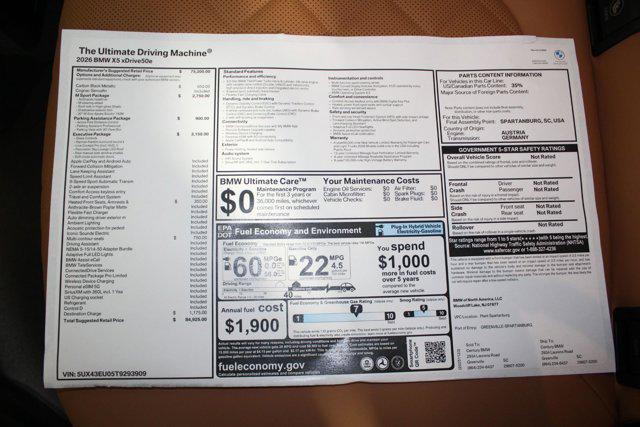 new 2026 BMW X5 PHEV car, priced at $84,925