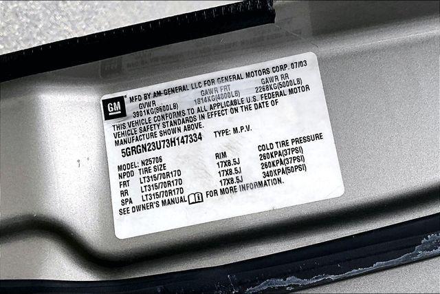 used 2003 Hummer H2 car, priced at $9,000