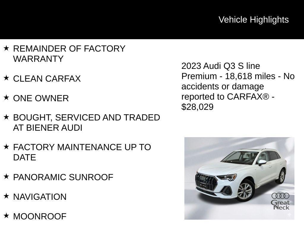 used 2023 Audi Q3 car, priced at $28,029