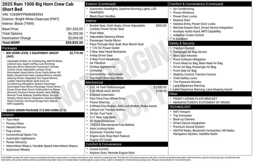 used 2025 Ram 1500 car, priced at $41,500
