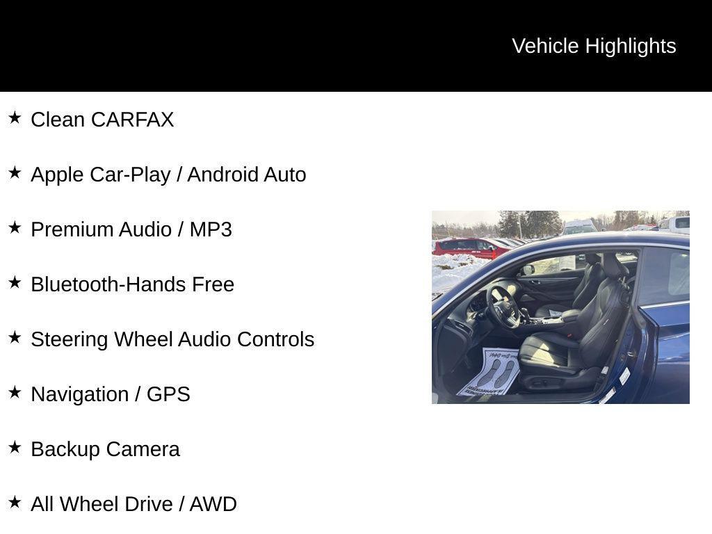 used 2017 INFINITI Q60 car, priced at $18,500