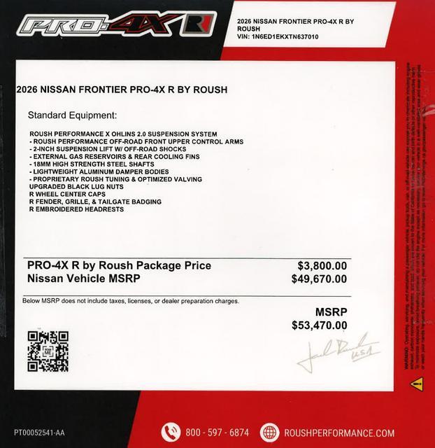 new 2026 Nissan Frontier car, priced at $49,506