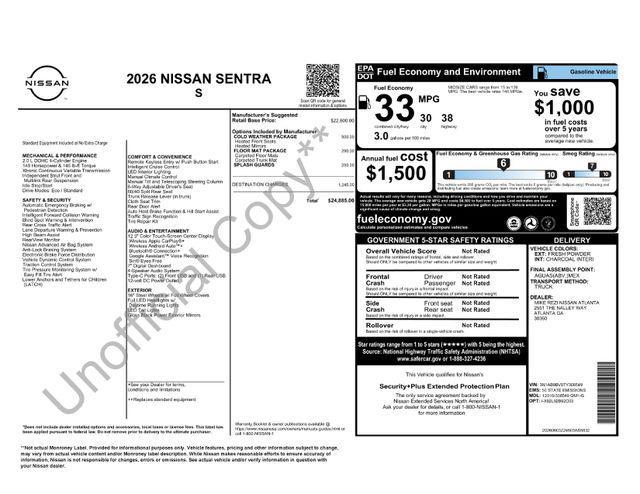 new 2026 Nissan Sentra car, priced at $23,740