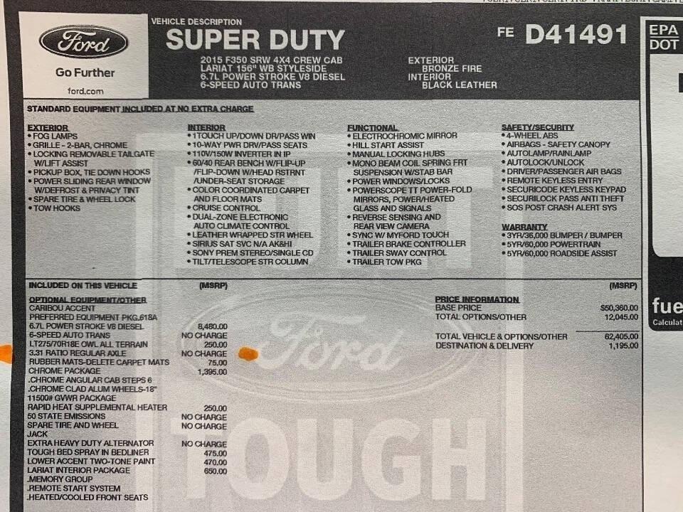 used 2015 Ford F-350 car, priced at $22,350