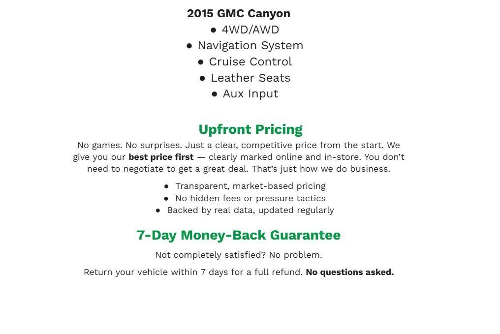used 2015 GMC Canyon car, priced at $20,379