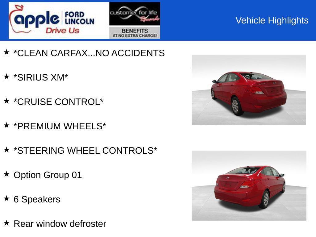 used 2016 Hyundai Accent car, priced at $9,000