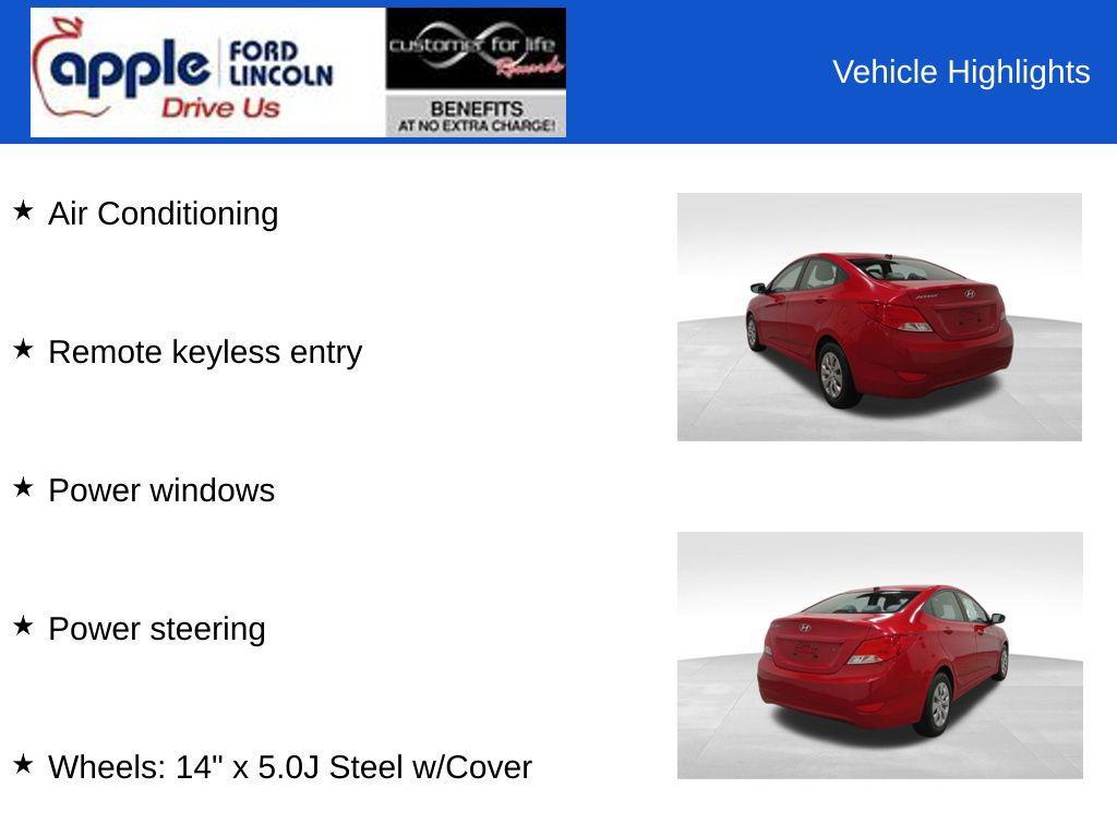 used 2016 Hyundai Accent car, priced at $9,000