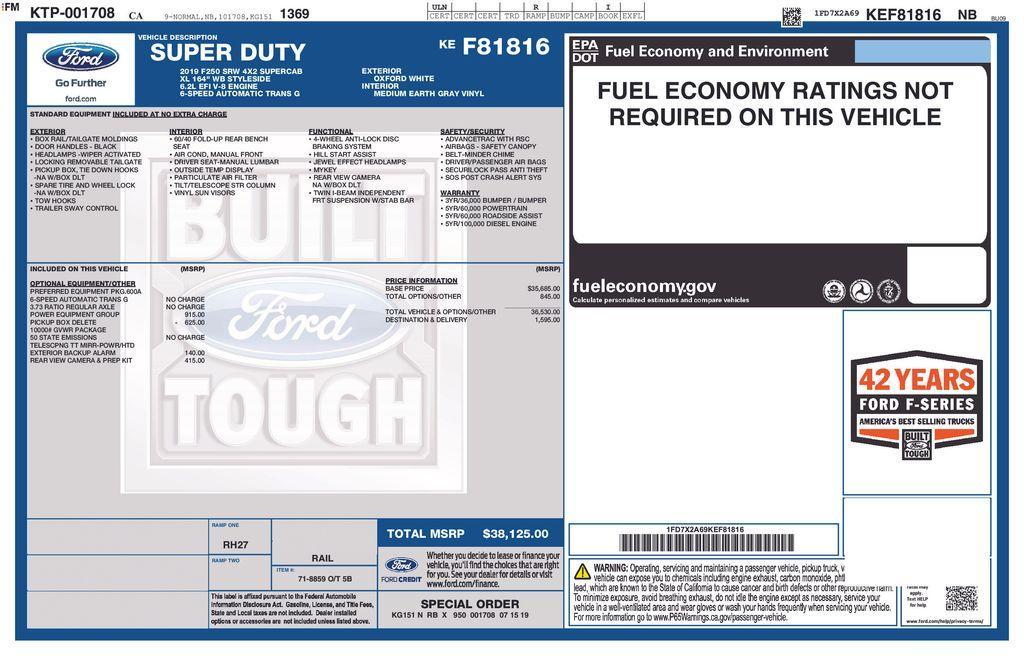 used 2019 Ford F-250 car, priced at $32,500